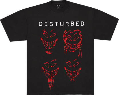 A black short-sleeve t-shirt with the word &