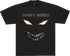 A black short-sleeve t-shirt featuring a graphic of the word &