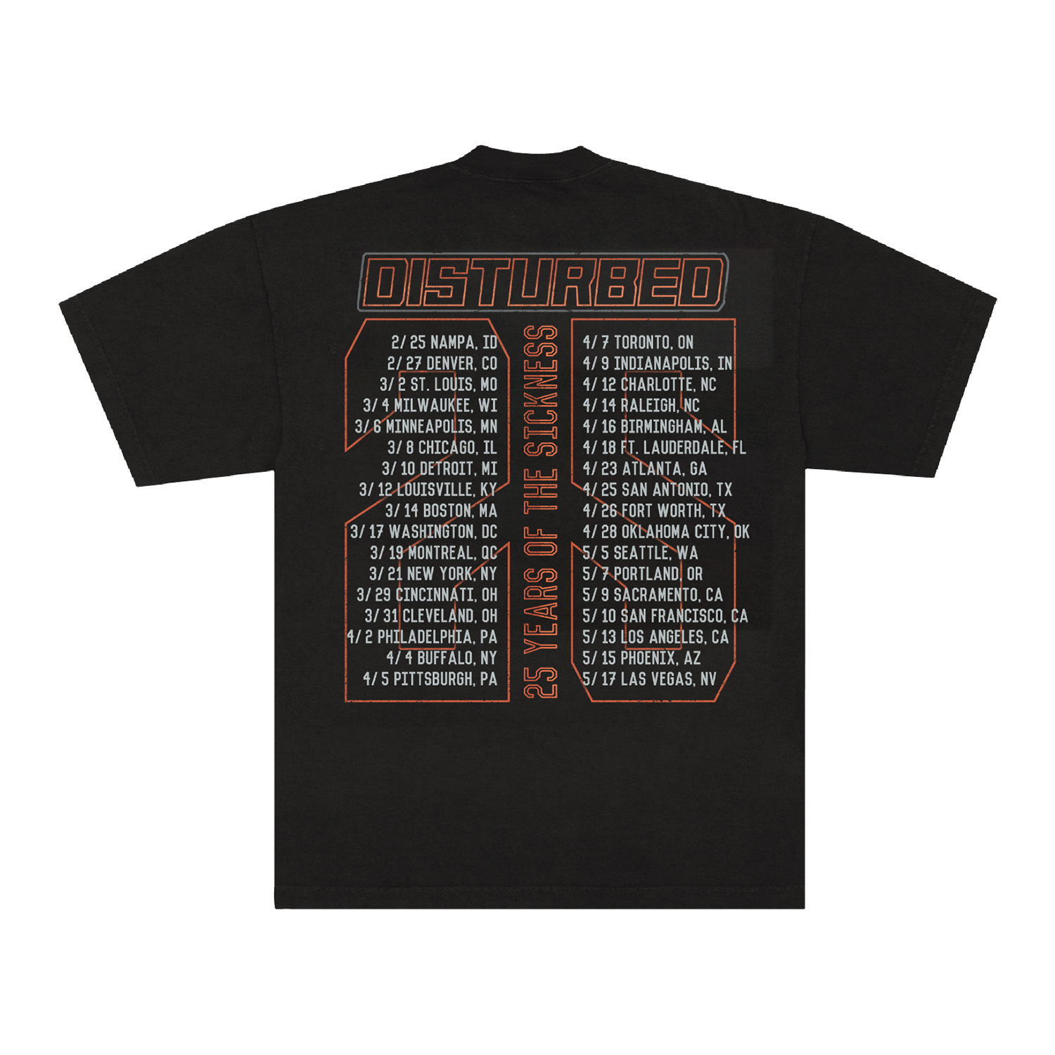 The Sickness Chains 25 Tour T-Shirt