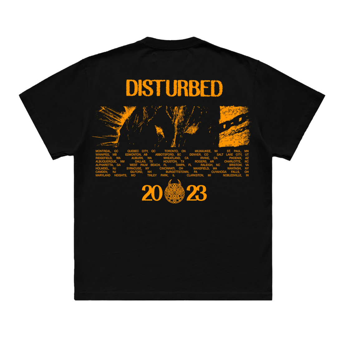 Disturbed Chains Tour Cities 2023 T-Shirt