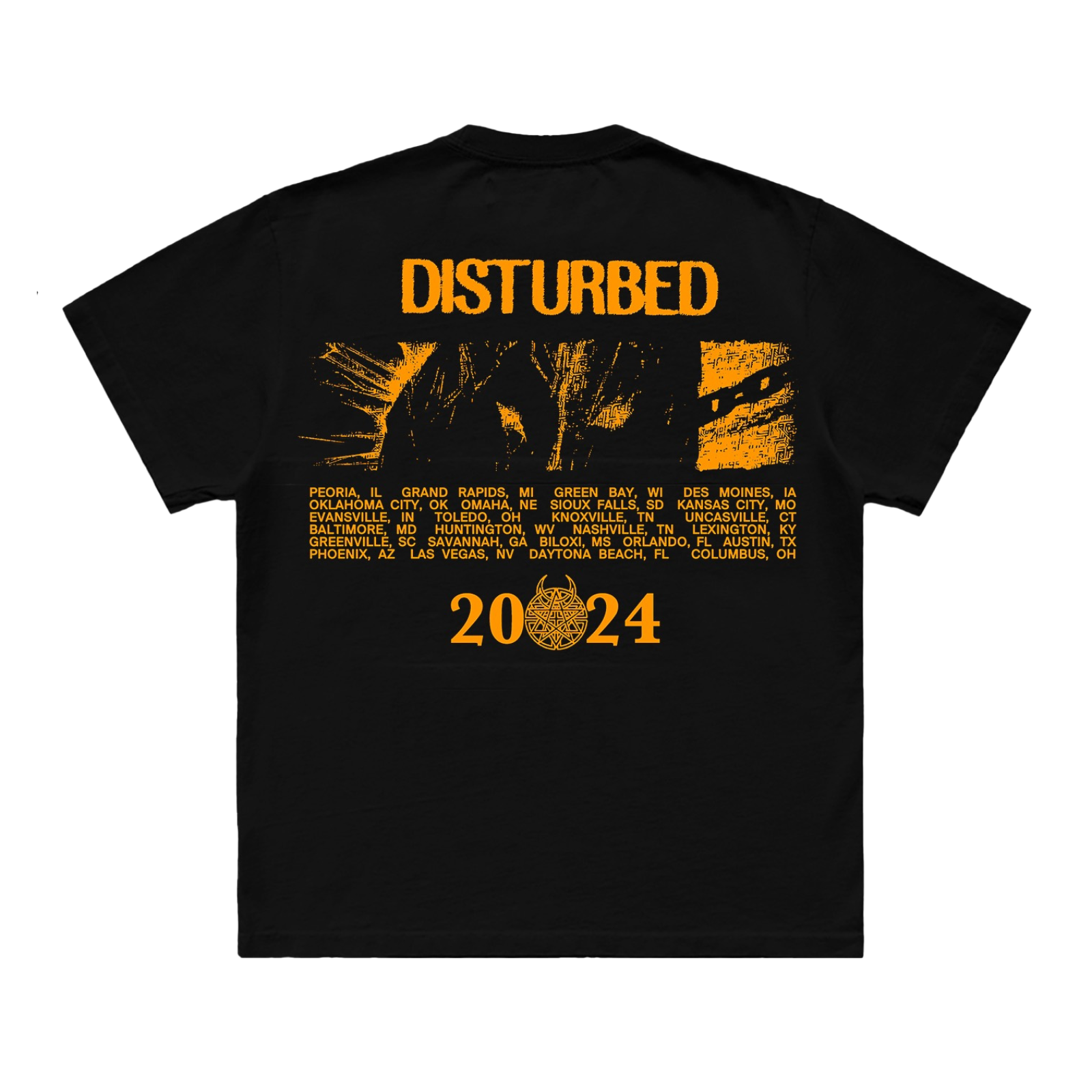 Disturbed Chains 2024 Tour Cities T-Shirt