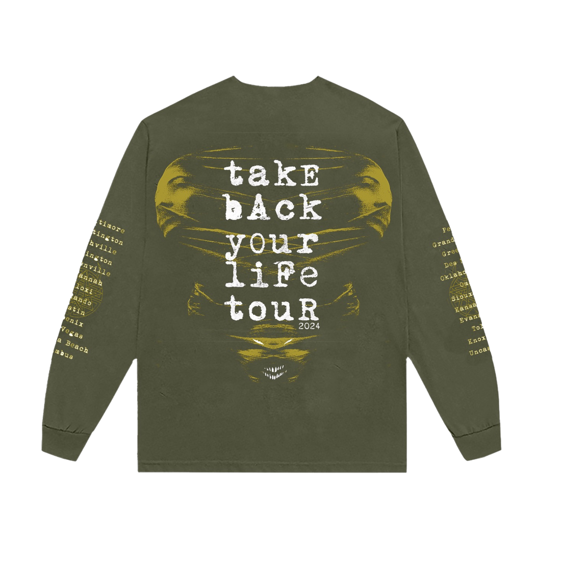 Take Back Your Life Green Long Sleeve 2024 Tour T-Shirt