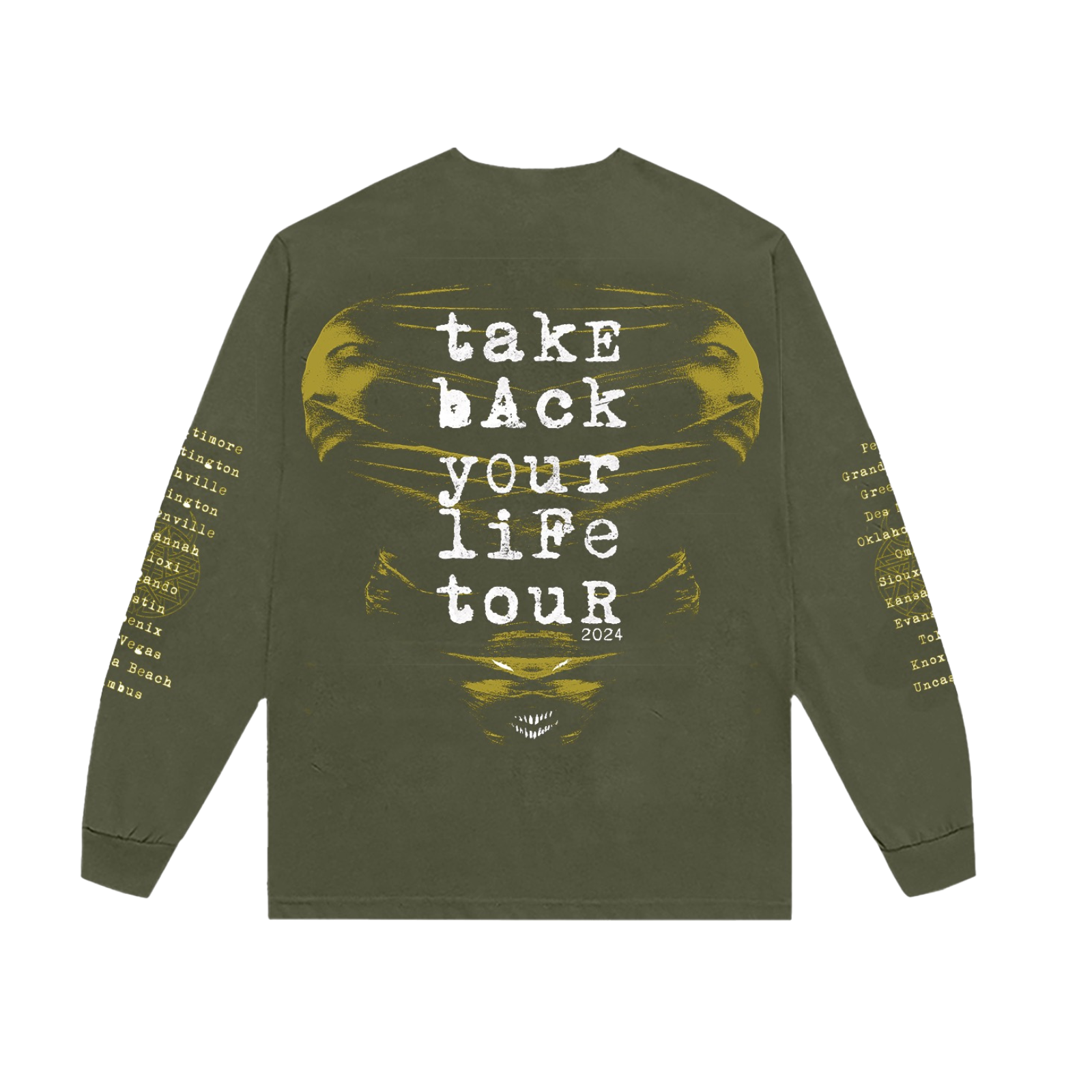 Take Back Your Life Green Long Sleeve 2024 Tour T-Shirt